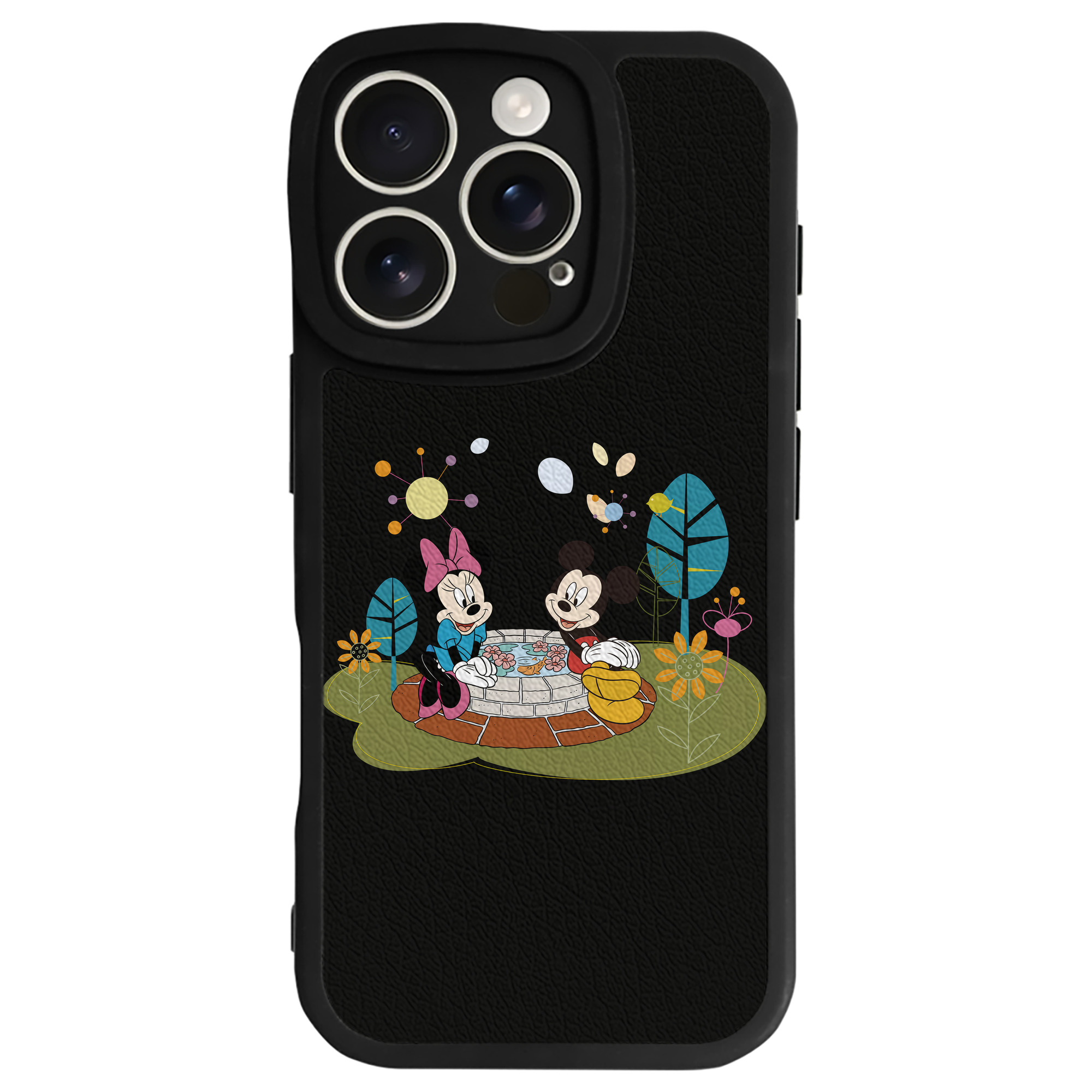 （画像用） ミッキーマウス Mickey Mouse 【iPhone 16シリーズ対応】シリコンスマホケース（レザー調） 材質：シリコン